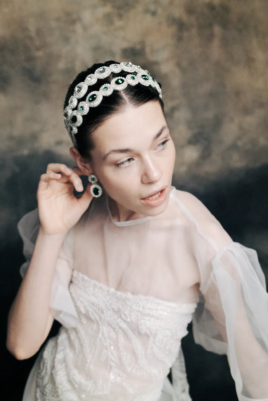 Tettiene Earrings Emerald